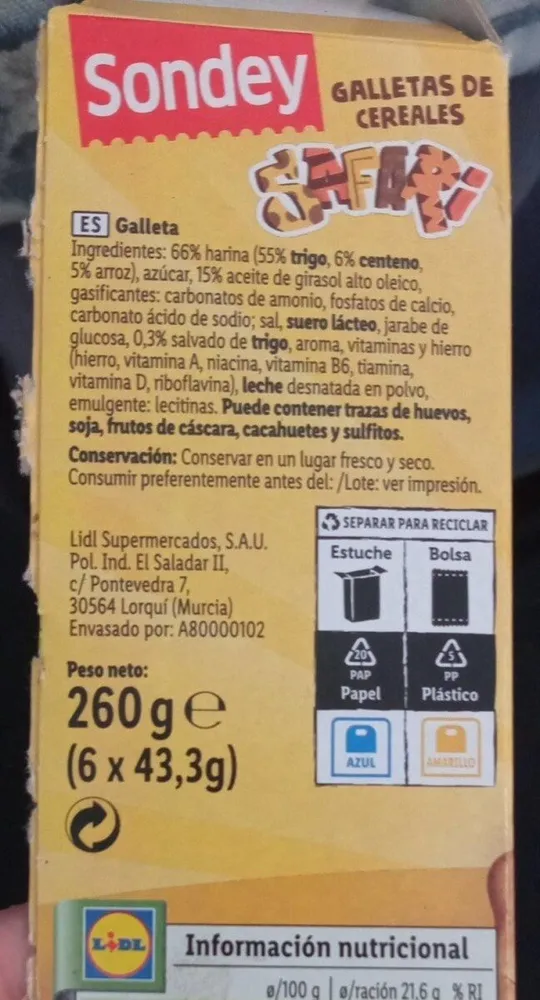 Safari galletas de cereales