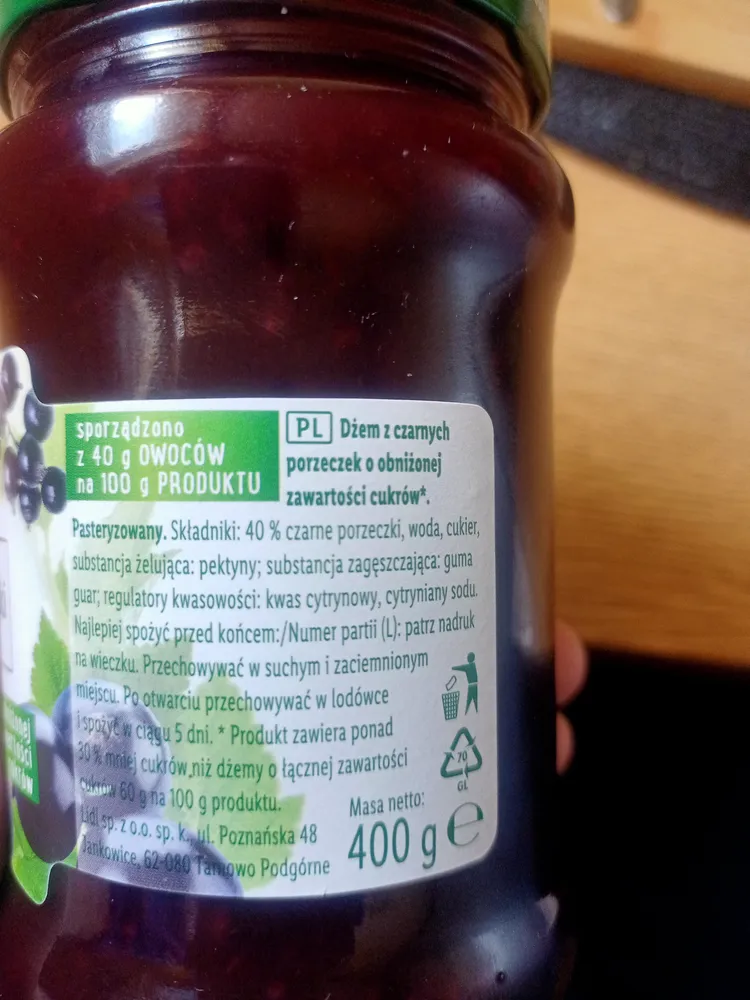 Dżem z czarnej porzeczki
