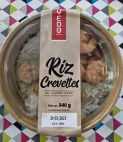 Riz crevettes au curry vert