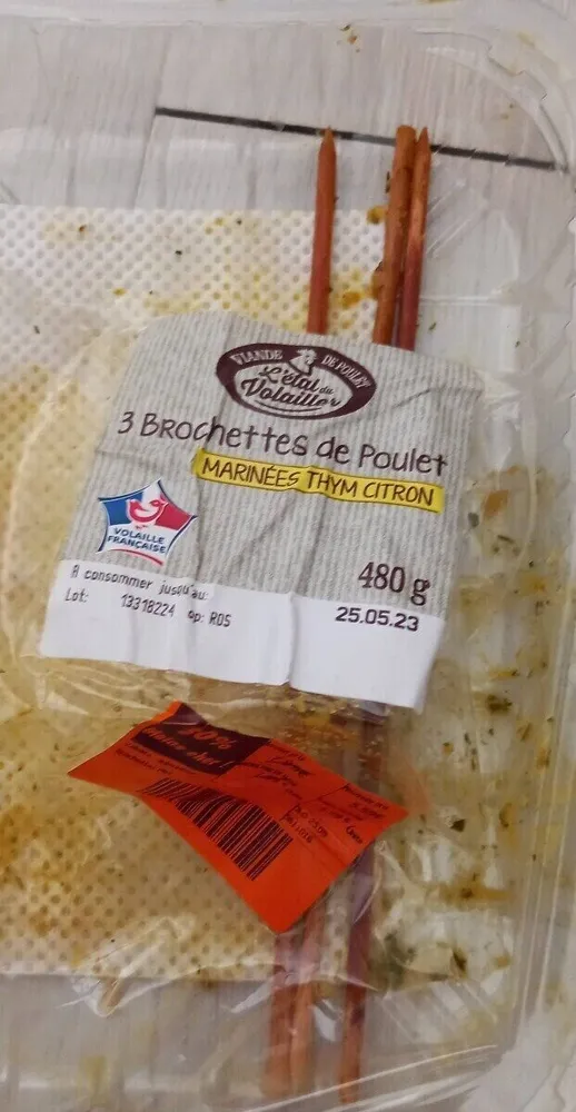 Brochettes poulet thym citron