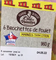 Brochette poulet thym cotron