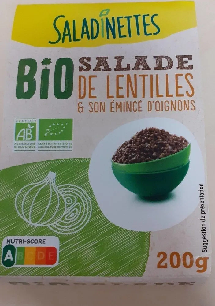 salade de lentilles Bio et son émincé d'oignons