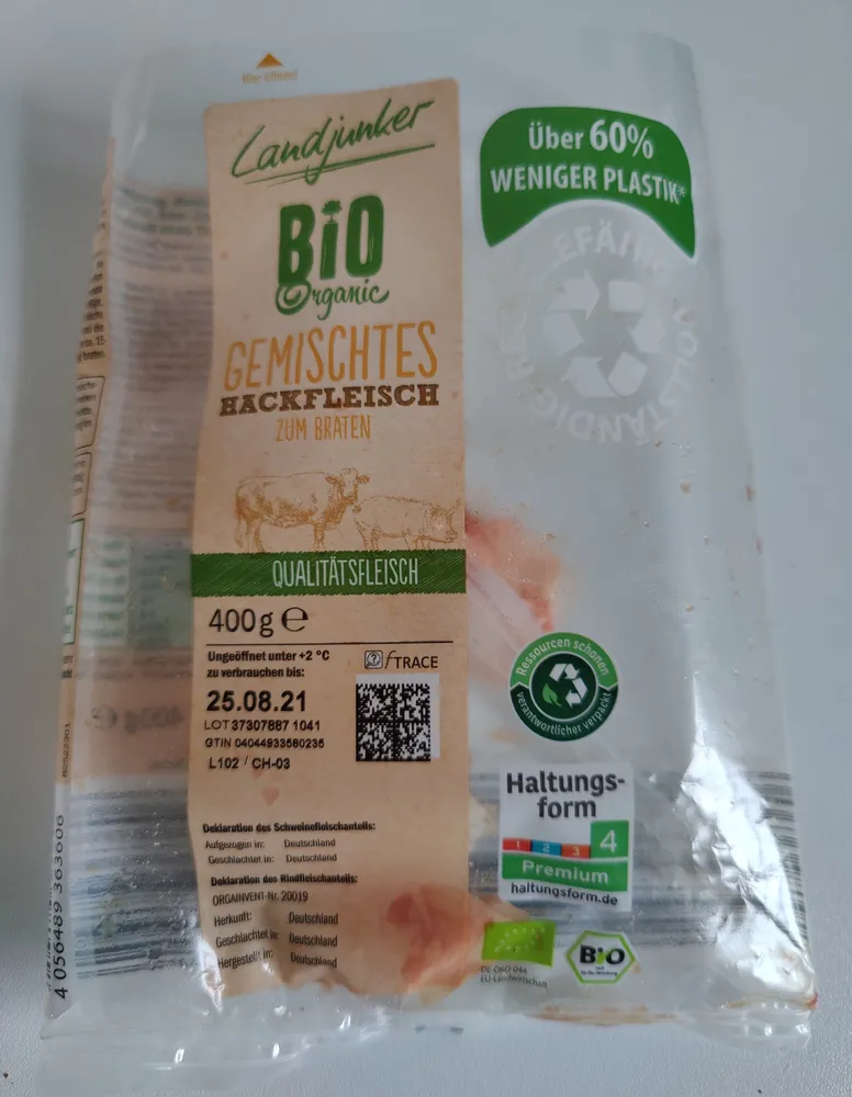 Bio Organic gemischtes Hackfleisch zum braten