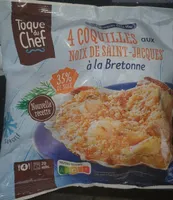 4 coquilles aux noix de Saint Jacques a la bretonne