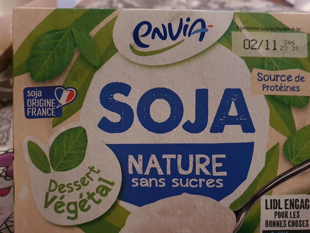 Dessert végétal Soja Nature Sans sucres