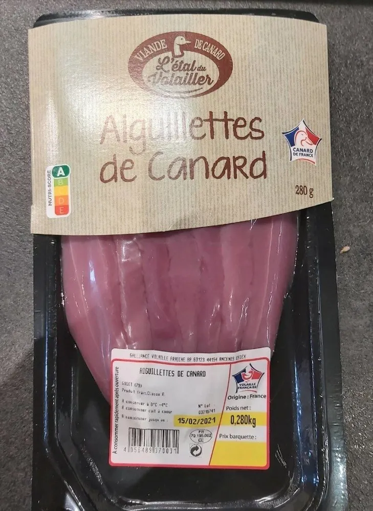 Aiguillettes de canard