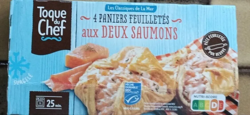 Paniers feuilletés aux deux saumons