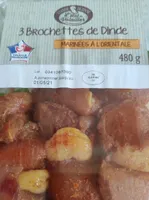 3 brochettes de dinde orientale