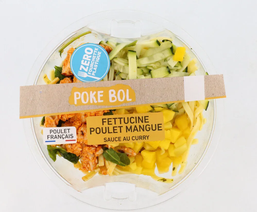 Poke bowl fettuccine poulet mangue sauce curry