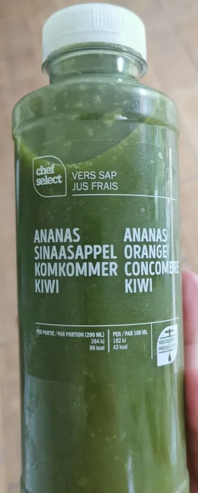 Jus anansmas orange concombre kiwi