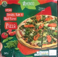 Vegan Tomato, kale & basil puree pizza