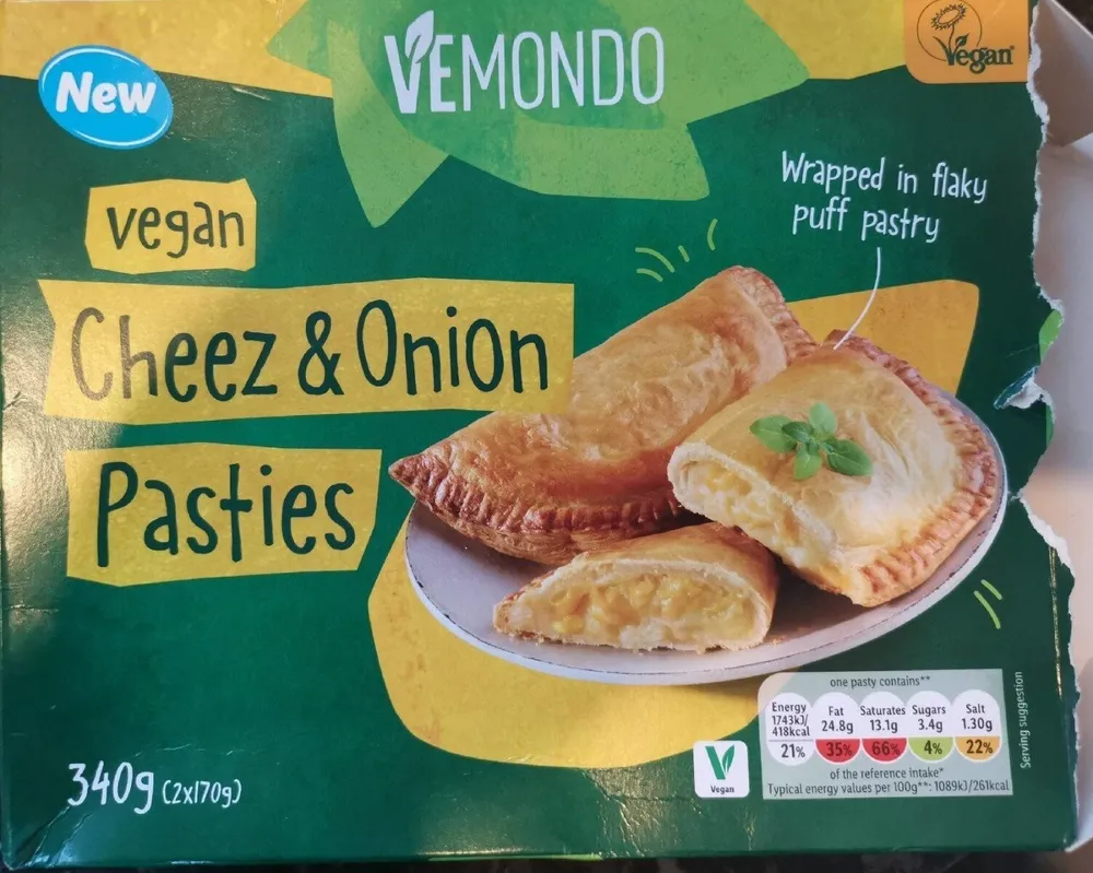 Vegan cheez and onion pasties