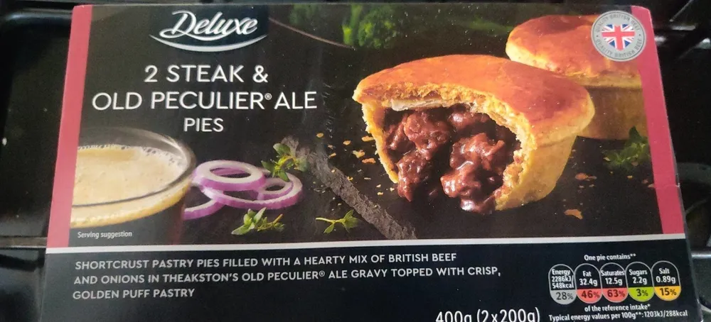 2 Steak & Theakston's Old Peculier Ale Pies