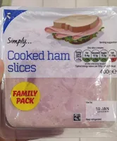 Cooked ham slices