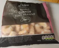 Jumbo cooked king prawns