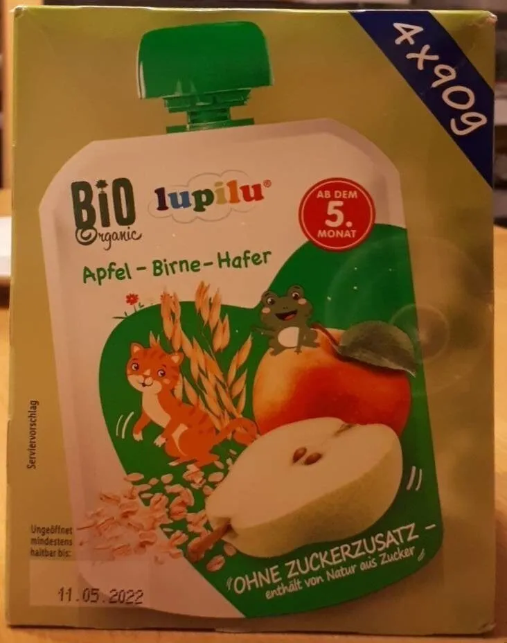 Apfel Birne Hafer Qurtschbeutel