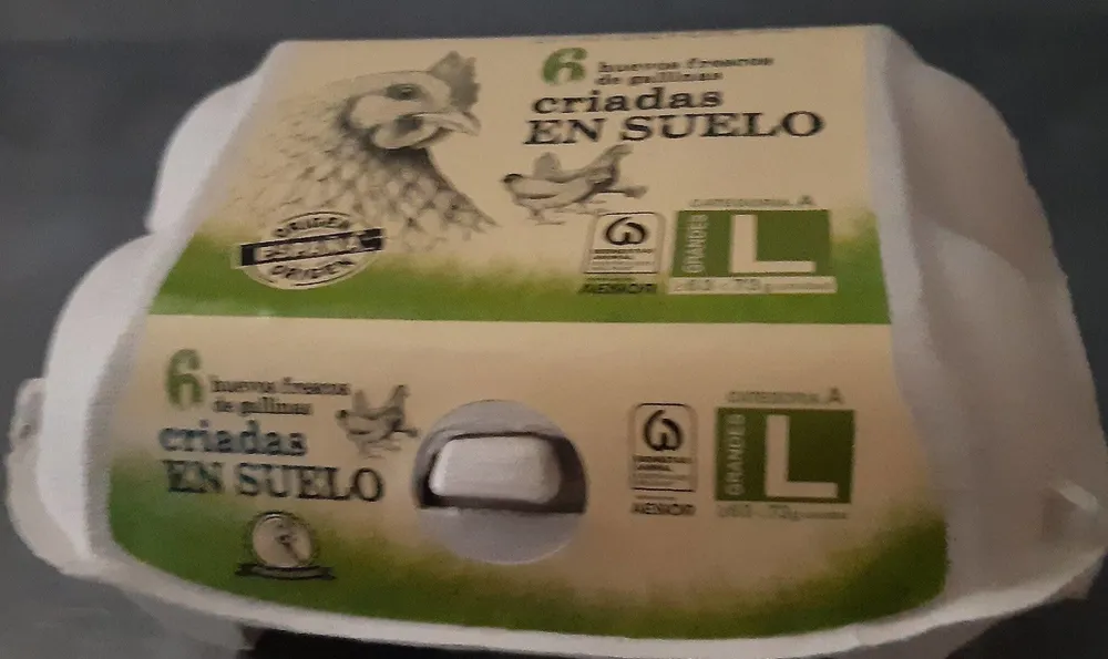Huevos frescos de gallinas criadas en suelo