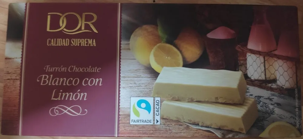 Turrón chocolate blanco con limón