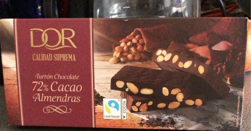 Turron de chocolate 72% cacao almendras
