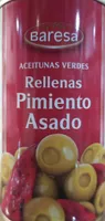 Aceitunas verdes rellenas pimiento asado