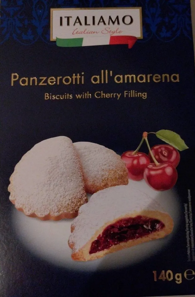 Täytetty murotaikinaleivos kirsikkatäytteellä