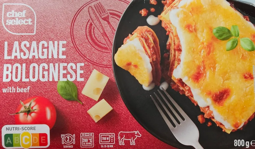 lasagne bolognese with beef