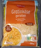 Gratinkäse gerieben aus Edamer & Tilsiter 43 % Fett i.Tr.