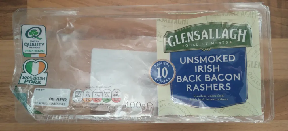 Unsmoked Irish Back Bacon