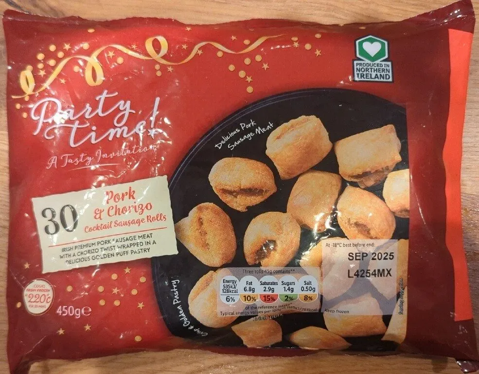 Pork & Chorizo Cocktail Sausage Rolls