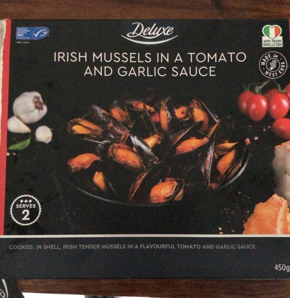 Irish missels in a tomato and garlic sauce