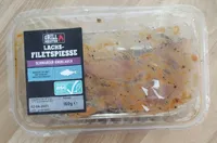 Lachsfiletspiesse schwarzer Knoblauch