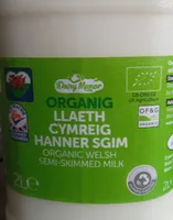 Organic Llaeth Cymreig Hanner Sgim, Semi-skimmed milk