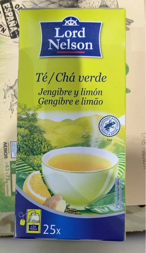 Té verde con jengibre y limón