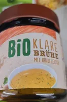 Klare Bio-Brühe mit Rindfleisch