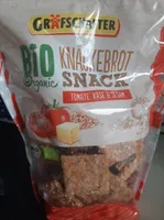 Knäckebrot Snack Tomate, Käse, Sesam