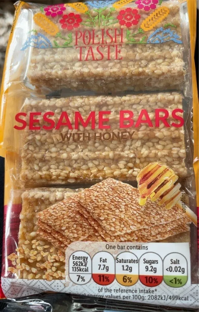 Sesame bars with honey