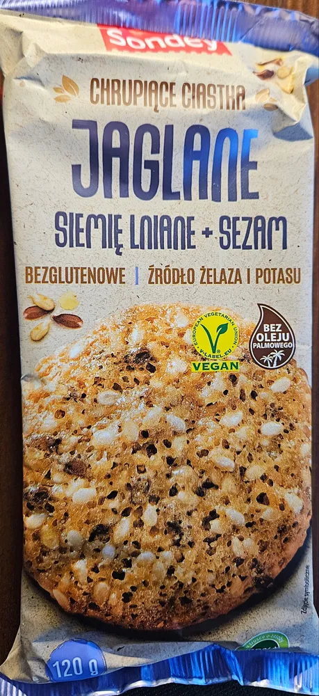CHRUPIĄCE CIASTKA JAGLANE SIEMIĘ LNIANE + SEZAM