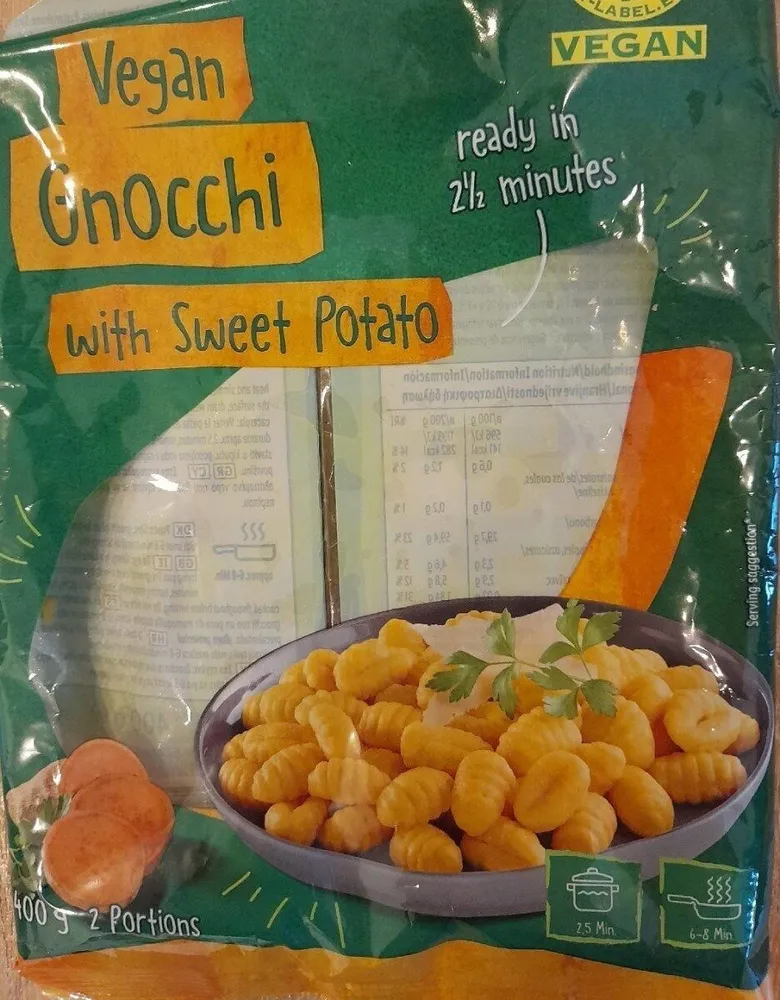 Vegan gnocchi with sweet potato