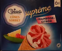 Cônes sorbet suprême citron-framboise