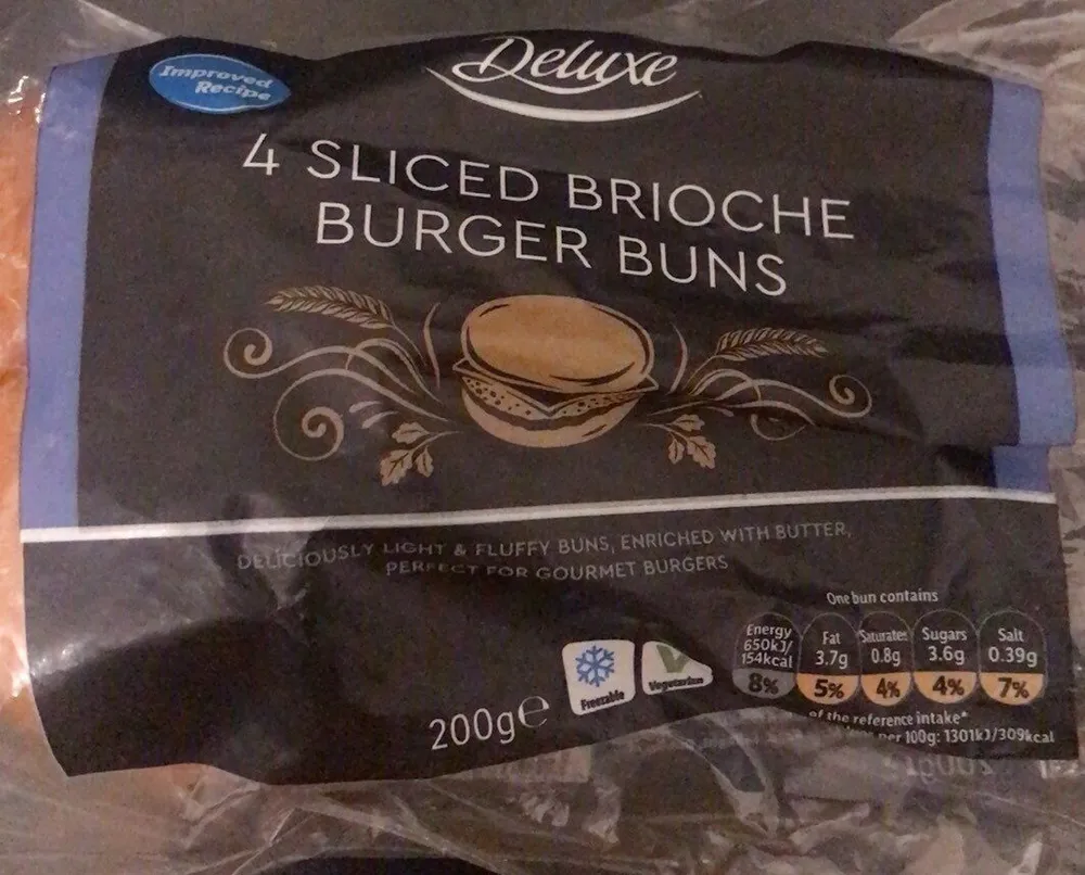 4 SLICED BRIOCHE BURGER BUNS