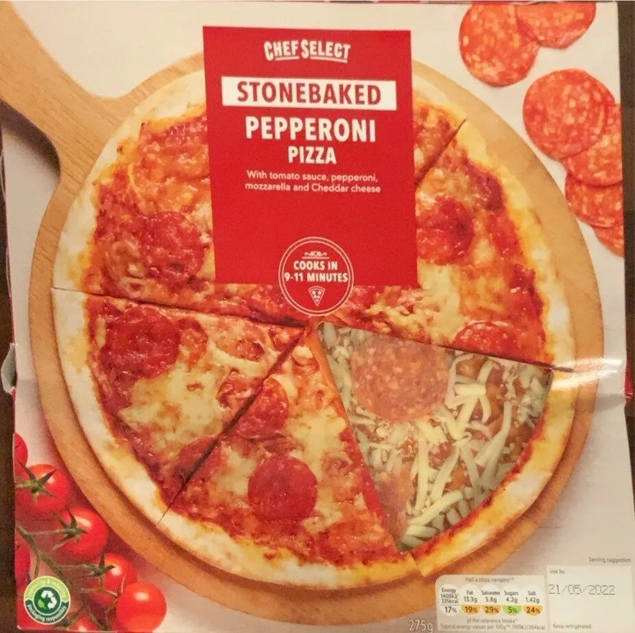 Stonebaked pepperoni pizza
