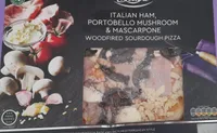 Italian Ham, Portobello Mushroom & Mascarpone Woodfired Sourdough Pizza