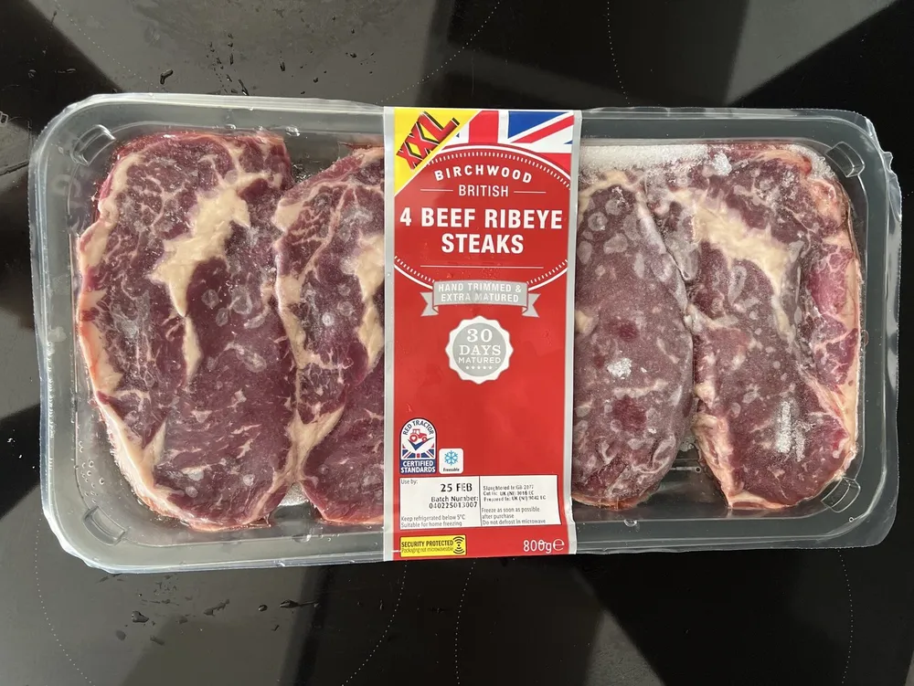 4 Beef Ribeye Steaks