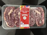 4 Beef Ribeye Steaks