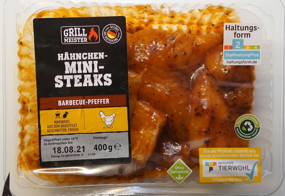 Hähnchen-Ministeaks Barbecue-Pfeffer