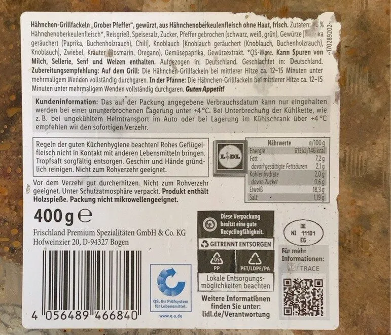 Hähnchen Grill-Fackeln Grober Pfeffer