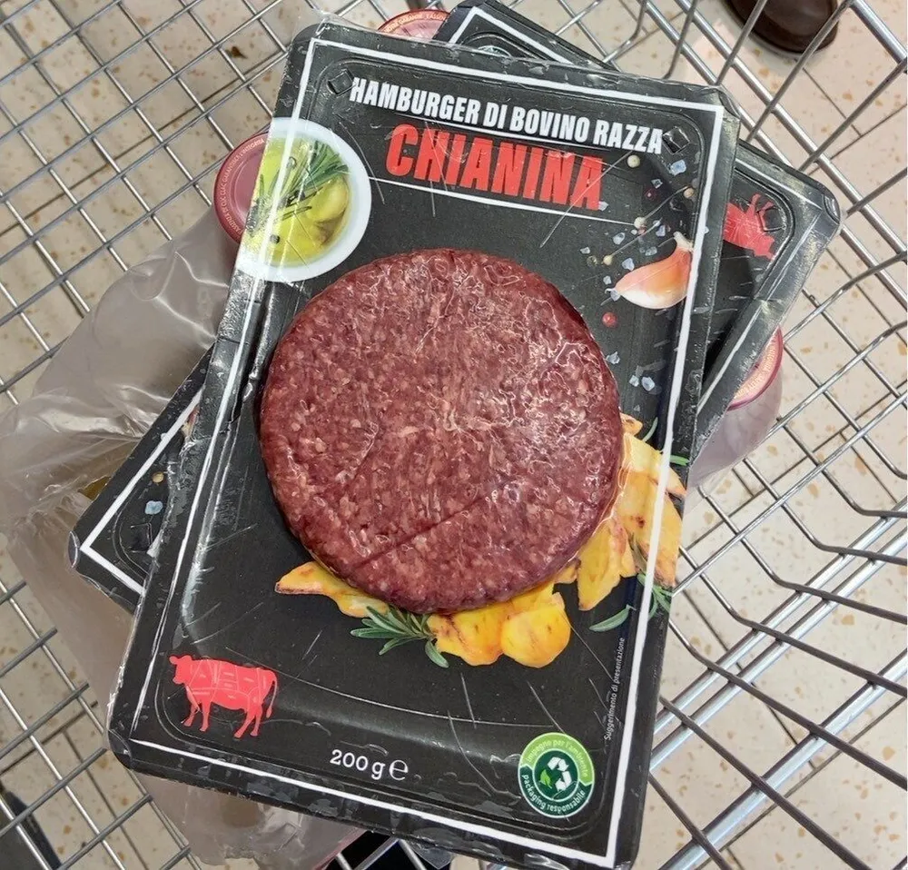 Hamburger di bovino razza chianina