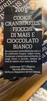 Cookies, Granberries fiocchi di mais e cioccolato bianco