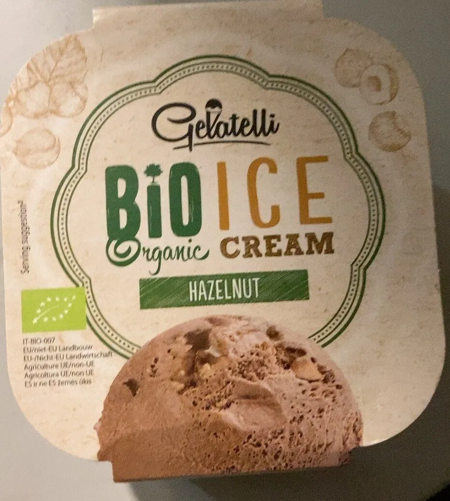 Bio organic ice cream hazelnut