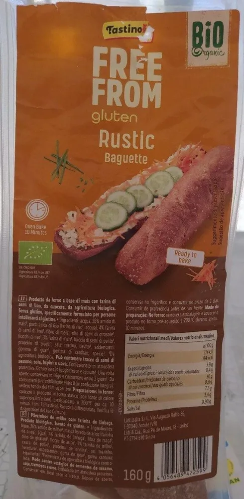 Rustic baguette free from